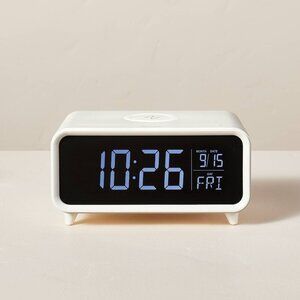 Digital Alarm Clock with Wireless Charging Cream/Black - Hearth & Hand Magnolia